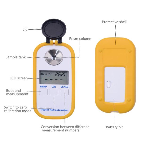 0%-51% Urea Concentration Handheld Digital Refractometer with Automatic Temperature Compensation and 160*59*49mm Compact Size for Adblue Testing