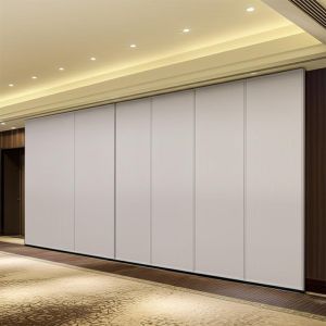 China Banquet Hall Acoustic Partition Wall with Magnetic Seal Concealed Panel Edge Profiles and Powered Operation Option on sale