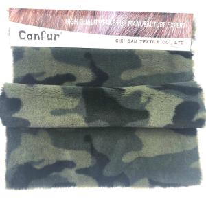 Printed Rabbit Fake Fur for Garment Bags 100% Polyester Jacquard 3 Color Print