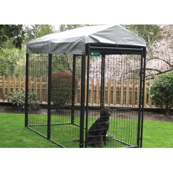 Large Folding Pet Cage For Dog House / Metal Dog Crate Kennel With Gate