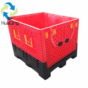 cheap large foldable collapsible plastic pallet box bulk container collaps