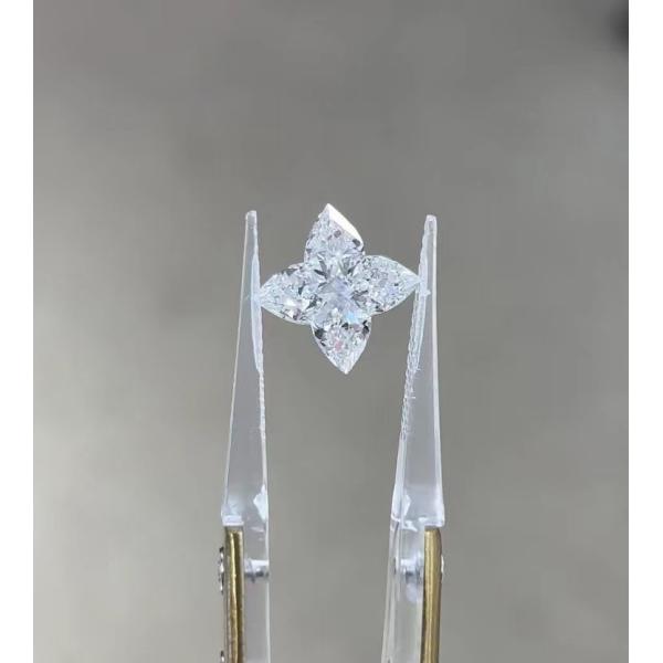 Lab Made Diamonds CVD IGI Certified Synthetic Diamonds Four Leaf clover Ring Necklace