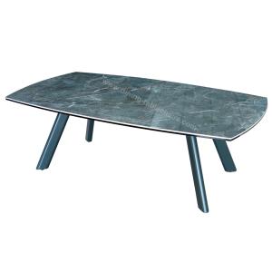 Elegant Green Glossy Artistic Coffee Tables Ceramic Topped Scratch Proof