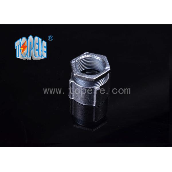 Quality Zinc Plated Malleable Iron Three Piece Coupling For Threaded Rigid Conduits / IMC Conduits for sale
