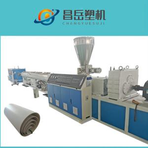 China Double Screw PVC Pipe Extruder Machine with Deep Screw Channel Structure and Exhaust on sale