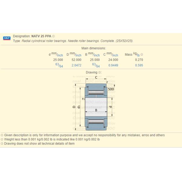 NATR25 NATV25 NART25 NATD25 PP Support Roller Track Runner Bearings With Flange Ring