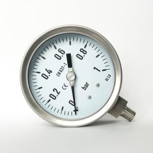 China 4 1 bar Radial Mount Manometer 1/2 NPT Connection All Stainless Steel Pressure Gauge with Adjustable Pointer on sale