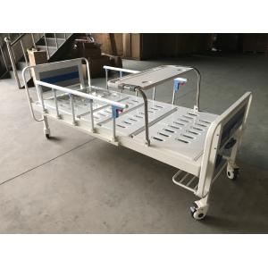 Two Functions Medical Manual Hospital Bed With Two Cranks And Over Bed Table