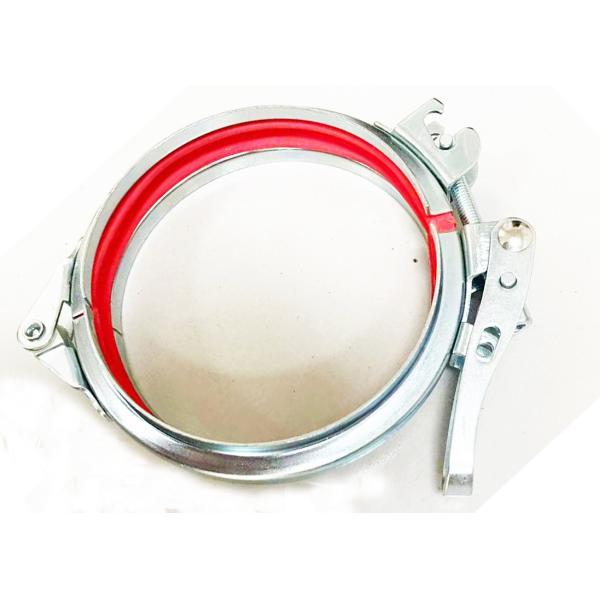 Quality Dust Extraction Galvanized Steel Clamps 150mm Adjustable Lever With Gasket for sale