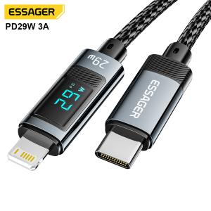 China ESSAGER ES-X47 1m 2m PD29W Wired Braided Portable Usb C To Lightning Cable For Fast Charging on sale