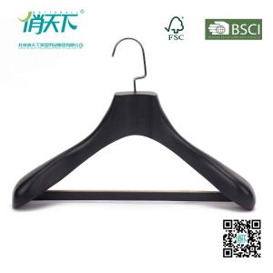 China Betterall Luxury Non-slip Black Wooden Coat Hanger on sale