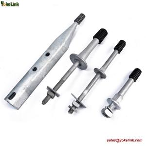 Long Shark / Short Shark Forged steel Crossarm Insulator Pin with Nylon thread