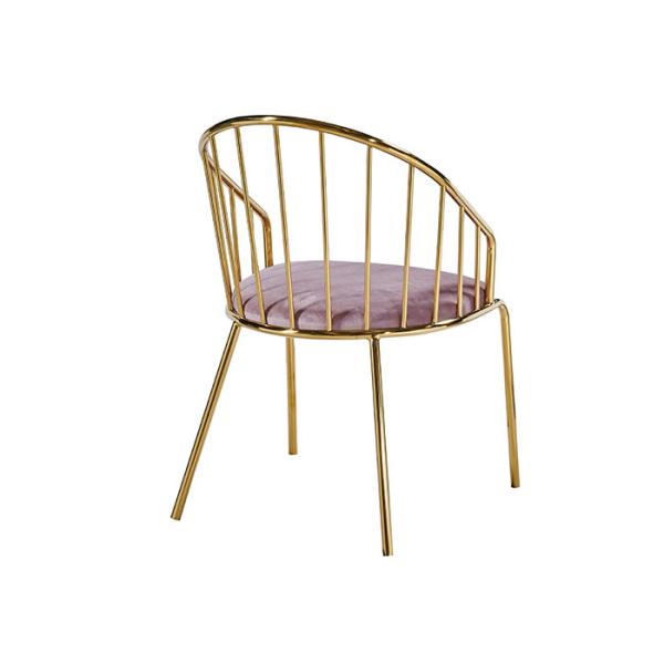 Quality Stainless Steel Leather Padded Dining Chairs With Backrest for sale