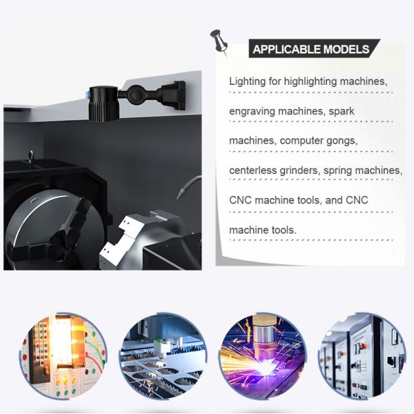 Adjustable Gooseneck Work Lamp Portable Short Arm LED Machine Work Light