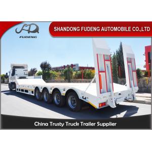 China Three / Four Axles 60 Ton Lowboy Trailer With Mechanical / Hydraulic Ramp on sale