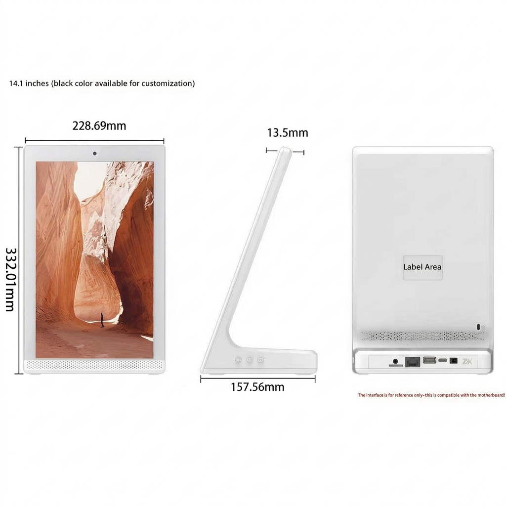 Smart Desktop Digital Signage Display with Touch Screen & Face Recognition Camera