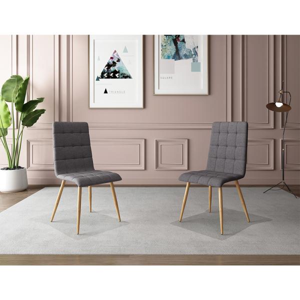 American High Back Fabric Dining Chairs , Fabric Velvet Tufted Dining Chairs Upholstered