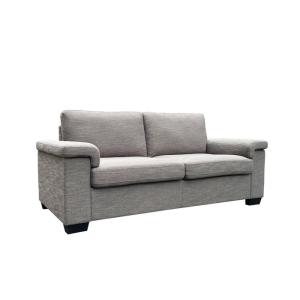 198cm Fabric Sofa Bed Double Size Sleeper Couch With Mattress Grey Arm Cushion