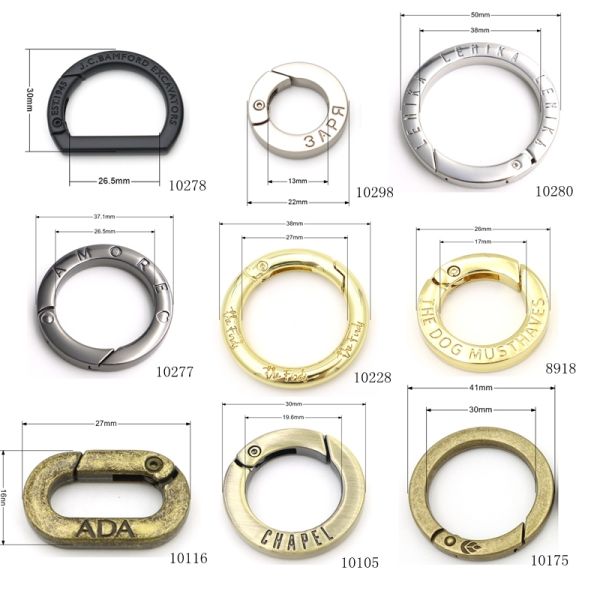 Matte Silver D Shaped Spring Ring Clasp for Handbag Making DIY Craft