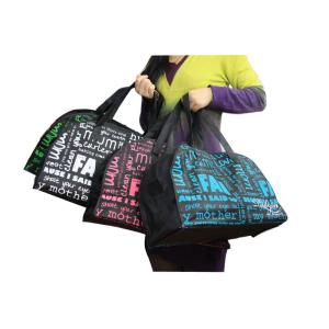 Black Binding Non Woven Carry Bag Traveling Style Zipper Double head Closing