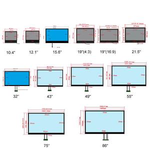 10.4" Transparent LCD Display 12.1" 15" 17" 19''-86" FHD 1080P 4K 16:9 4:3 For