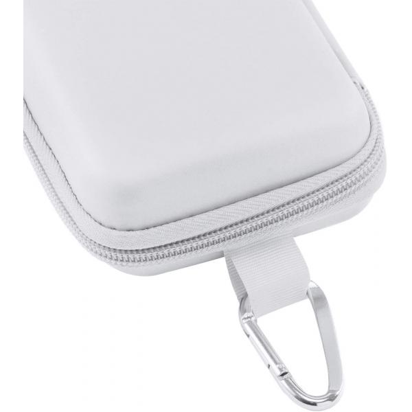 White Color Embossed EVA Camera Case 600D Polyester Zipper Protective