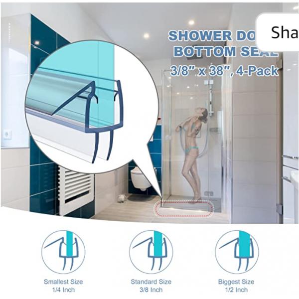 Long Lift Function PVC Plastic Shower Door Bottom Seal Strip for Modern Bathrooms