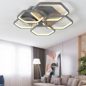 Modern Polygon Ceiling Lights For Bedroom Living Room Color Grey Or White