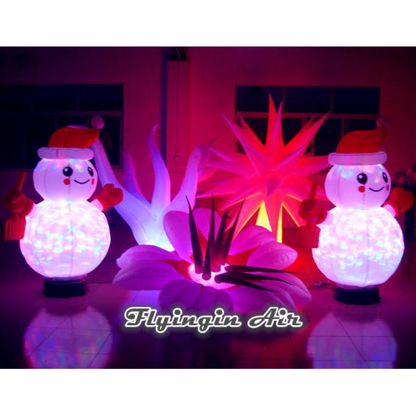 Led Inflatable Snowman, Decorative Christmas Inflatables with Snowflake Light