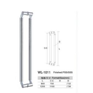 WL-1011 chrome Stainless Steelentry door handles set L800 L1200 Round glass door