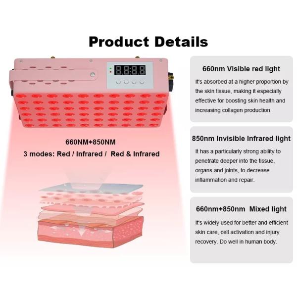 Portable Infrared Red LED Light Therapy Device 660nm 850nm 300W With Stand