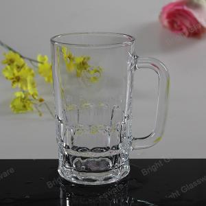 Wholesale machine press glass beer mug, glass tumbler with handle from china suppliers