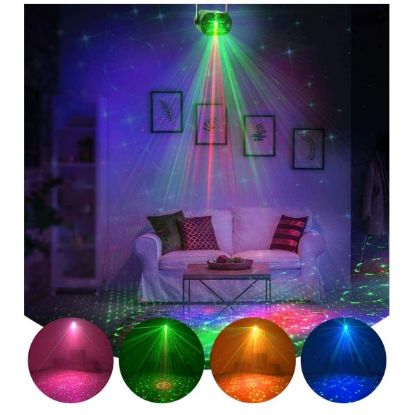 Party Disco Lights DJ Lights LED Sound Activated Remote Control RGB LED Stage Laser Light for Parties Holiday Decoration