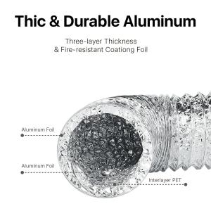 Buy cheap Customized Flexible Aluminum Air Duct 6 Inches X 10 Feet Fire Resistant from wholesalers