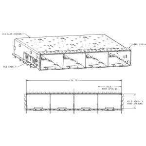 2300275-1 zSFP+ Cage 1 x 4 Port Through Hole Right Angle 28 Gb/s