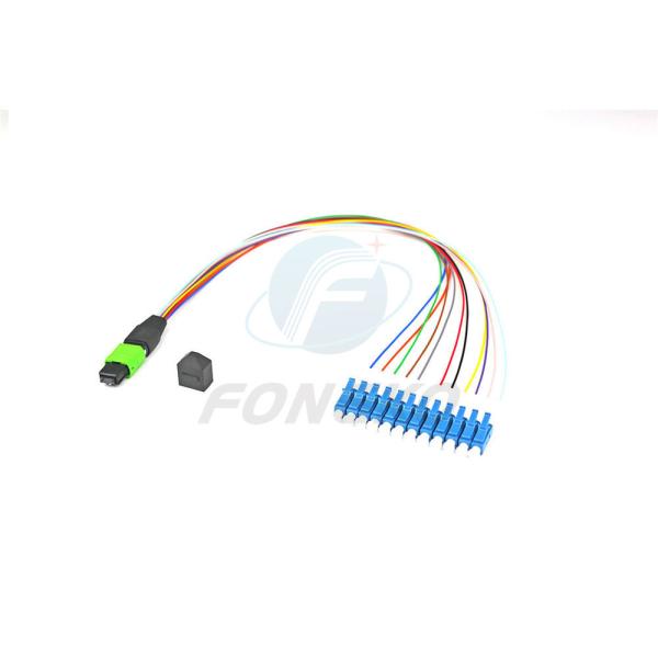 Quality 8/12/24 Fiber MTP MPO to LC Fanout Patch Cable for FTTB 0.9mm MPO Connector Type for sale