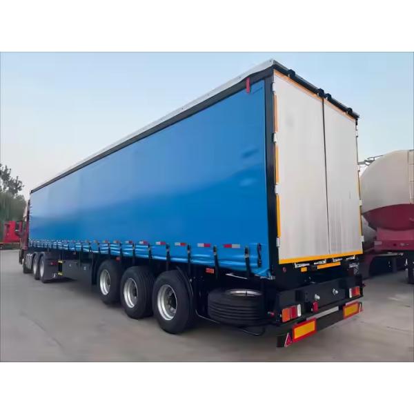 3 Axles Unladen Weight 8300kg Lever Type Suspension Laminated Plywood Tarped Semi Trailer Tarpaulin Truck