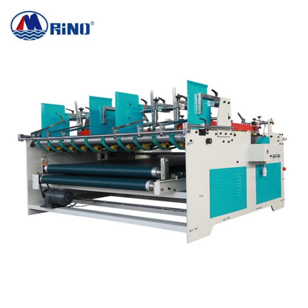 RINO Carton Box Folder Gluer Machine , Semi Automatic Corrugated Folder Gluer 3