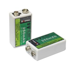 Soshine 9V Ni-MH Rechargeable Battery 9-V-Block: 250mAh 8.4V