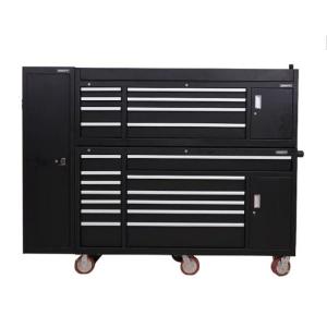 Stainless Steel Garage Tool Cabinet with Drawers and Heavy Duty Wheels Lock KEY