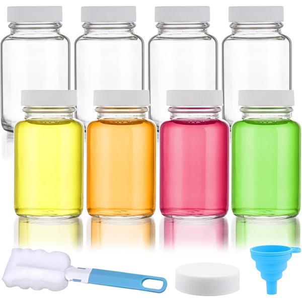 Quality Glass Juice Shot Bottles With Caps - 8 Pack 3.5oz Small Clear Reusable Jars With Lids For Juicing Beverage Storage for sale