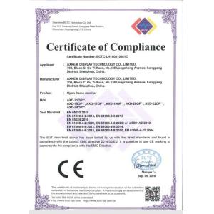 AXNEW DISPLAY TECHNOLOGY CO.,LTD Certifications