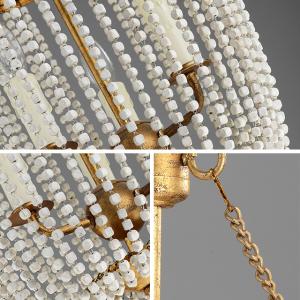 Modernized rustic iron chandelier with wooden beads lampshade (WH-CI-39)