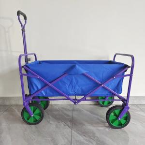 Double Layers Cloth Camping Cart 8 Inch PVC Wheel Portable Hand Trolley Folding