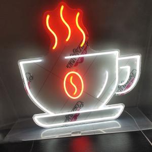 Coffee Shop Logo Circle Cafe Sign Advertising Letter Light Brand Acrylic Name