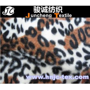 Printed tiger stripes design warp knitting velboa fabric recycle polyester