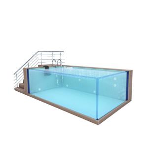 High Light Transmission Fibreglass Rectangular Mobile Swimming Pool for Large