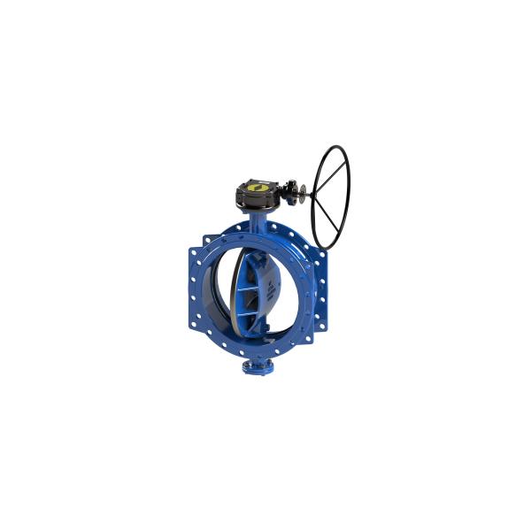 RAL 5010 Ductile Iron Double Eccentric Butterfly Valve 150 PSI