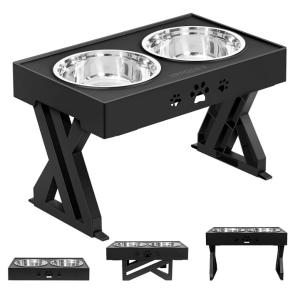 Elevated Dog Bowls Adjustable Raised Dog Bowl For Small Medium Large Dogs And