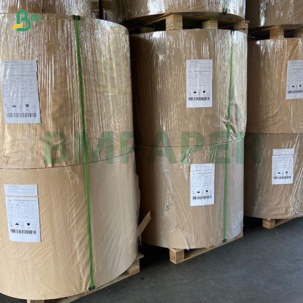 50gsm 60gsm High Folding Resistance Machine Glazed Stripped Kraft Paper Rolls For Wrapping 50gsm 60gsm High Folding Resistance Machine Glazed Stripped Kraft Paper Rolls For Wrapping